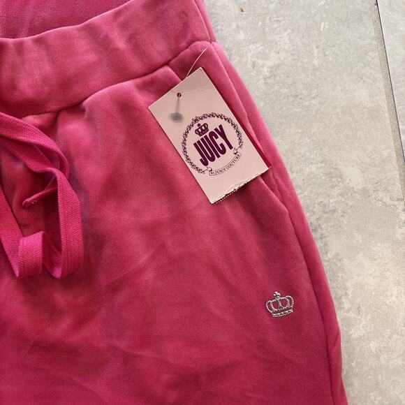 Juicy Couture Velour Joggers Women’s Sz S Pink Drawstring Sweatpants Athleisure - Picture 2 of 9